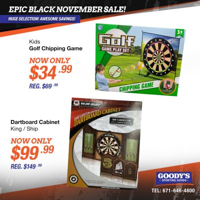 Dartboard Cabinet and Kids Golf Chipping Game